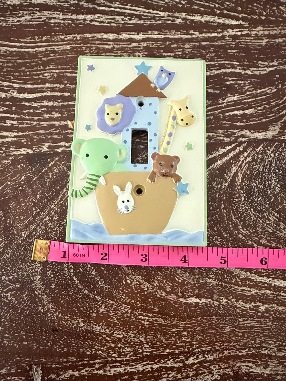 2 Nursery Animal Themed Light Switch Plate - Pastel Green